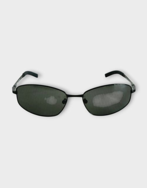 Black Metal Oval Sunglasses